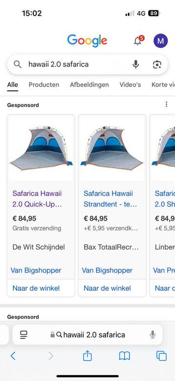 Gebruiksvriendelijke strandtent, safarica Hawaii 2.0 beschikbaar voor biedingen
