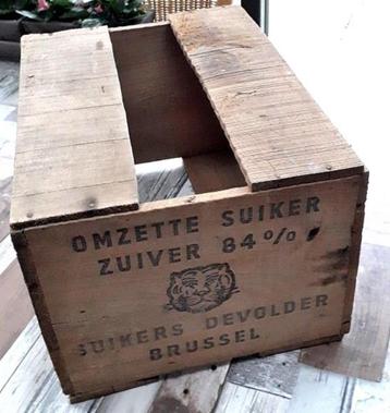 Houten bakje "Suikers- Devolders- Brussel" beschikbaar voor biedingen