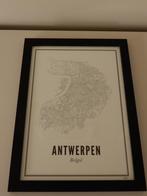 Antwerpen kaart poster in lijst NIEUW, Maison & Meubles, Bois, Moins de 50 cm, Moins de 50 cm, Enlèvement ou Envoi