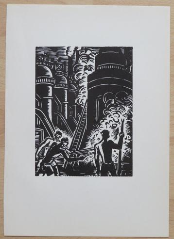  Houtsnede van Frans Masereel: Luik – de hoogovens           beschikbaar voor biedingen