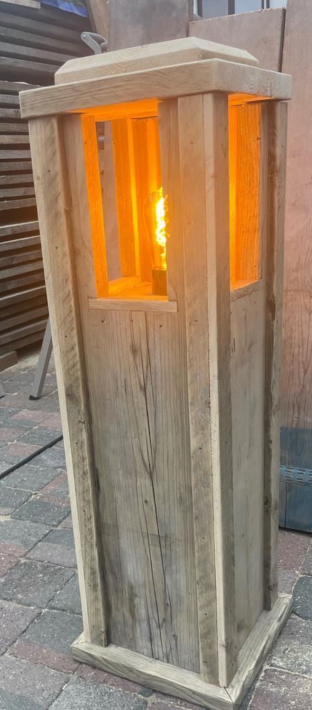 Nieuwe houten lamp/ verlichting, Huis en Inrichting, Lampen | Losse lampen, Zo goed als nieuw, Led-lamp, Ophalen