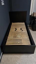 Ikea MALM bed zwart met 2 lades, Comme neuf, Noir, 90 cm, Enlèvement