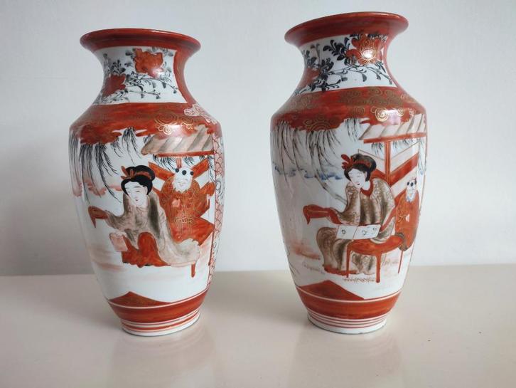 Set vazen Chinees Imari / Kutani porselein, Antiek en Kunst, Antiek | Vazen, Ophalen