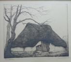 DIRK BAKSTEEN / VETERAAN / ZW-W ETS / 38x44cm / KADER / SIG, Antiek en Kunst, Kunst | Litho's en Zeefdrukken, Ophalen of Verzenden