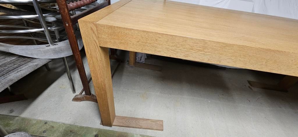 Table moderne en chêne massif 90x200 8 personnes, Neuf, 50 à 100 cm, Chêne, Rectangulaire