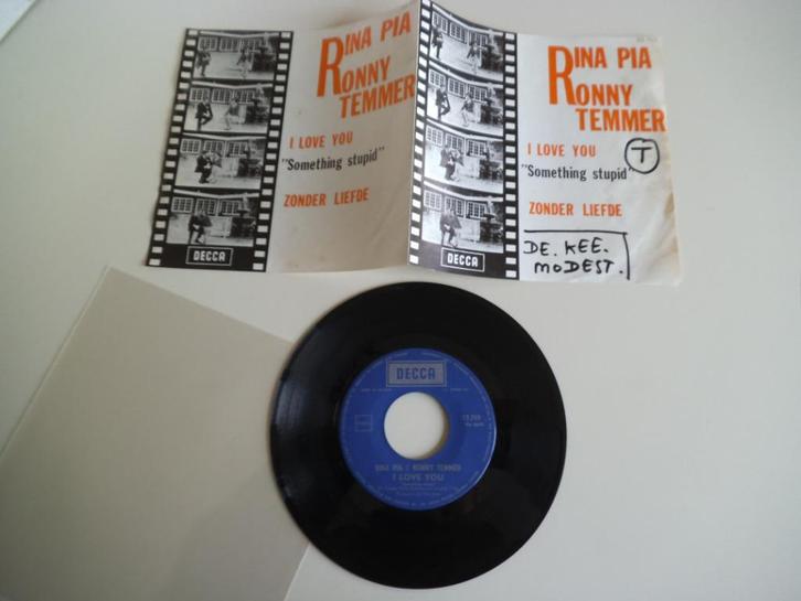 7" Rina Pia en Ronny Temmer I love you, Cd's en Dvd's, Vinyl Singles, Gebruikt, Single, 7 inch, Ophalen of Verzenden