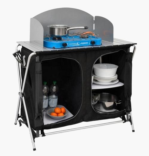 Nieuw 2025 Model Kampeerkeuken incl windscherm 90x48x115cm, Caravans en Kamperen, Kampeermeubelen, Zo goed als nieuw, Campingkast