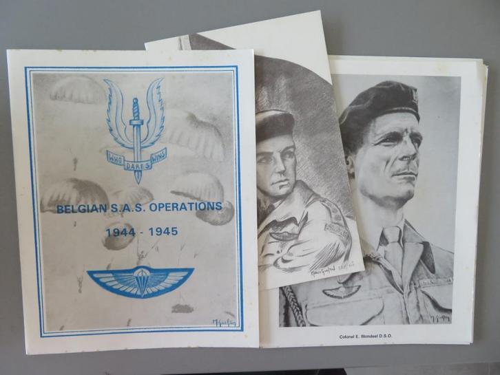 Lot Belgian S.A.S. Operations 1944 M. Guelton Platen / extra, Verzamelen, Militaria | Algemeen, Luchtmacht, Foto of Poster, Verzenden