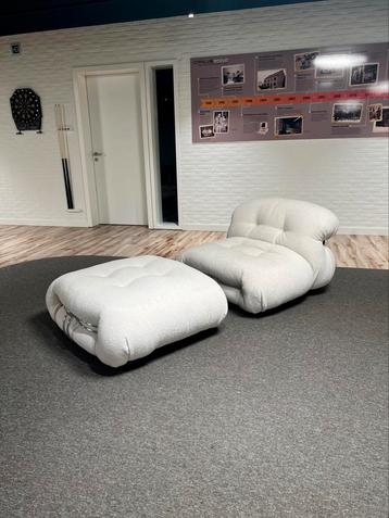Cassina Soriana fauteuil met poef beschikbaar voor biedingen