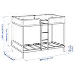 Lit superposé Ikea pour petits espaces acier avec sommier, Lits superposés, Deux personnes, 90 cm, Enlèvement