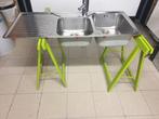 spoeltafel, gootsteen FRANKE inox met HANSA mengkraan, Huis en Inrichting, Ophalen, Gebruikt, Overige kleuren, 75 cm of meer