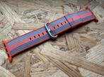 Bracelet nylon Apple Watch orange à rayures mauves 38mm, Ophalen of Verzenden, Zo goed als nieuw, Apple