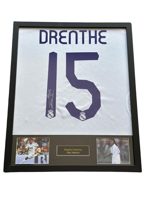 Royston Drenthe gesigneerd Real Madrid thuisshirt, Sport en Fitness, Voetbal, Zo goed als nieuw, Shirt, Maat M, Verzenden