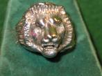 925 STERLING ZILVEREN RING MET „LEEUWENKOP” KEURMERK, Handtassen en Accessoires, Ringen, Gebruikt, 20 of groter, Ophalen of Verzenden