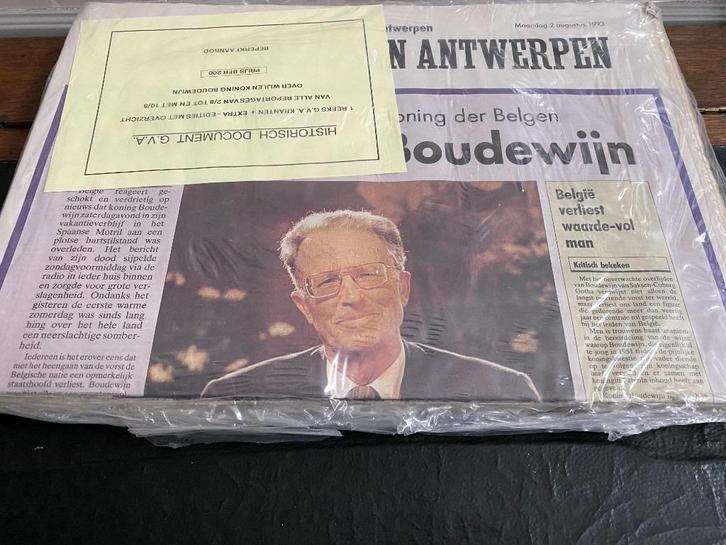 GVA Bundeling Special kranten "Overlijden Koning Boudewijn", Verzamelen, Koningshuis en Royalty, Zo goed als nieuw, Tijdschrift of Boek