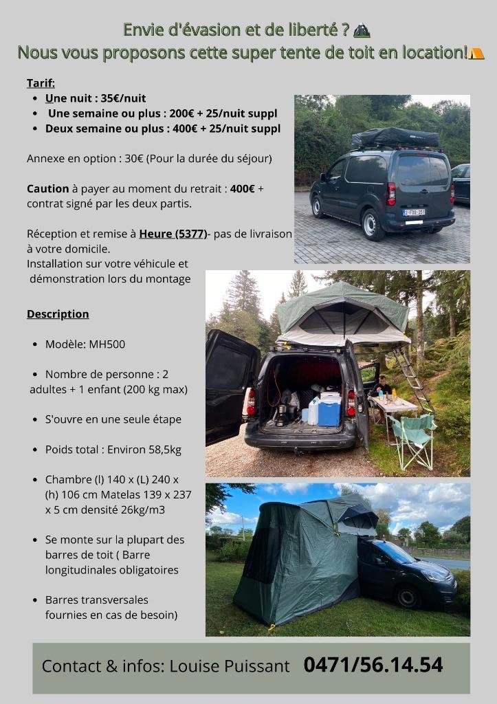 Nous vous proposons cette super tente de toit en location!️, Caravans en Kamperen, Tenten, tot en met 3, Zo goed als nieuw, Ophalen