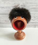 Casse-noix tête en bois avec cheveux, Antiquités & Art, Enlèvement ou Envoi