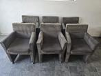 6 stoelen met wieletjes alles voor 70€, Ophalen, Zo goed als nieuw, Grijs, Vijf, Zes of meer stoelen
