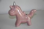 Spaarpot roze keramische unicorn eenhoorn paard, Collections, Tirelires, Enlèvement ou Envoi, Utilisé, Pierre, Poterie ou Céramique