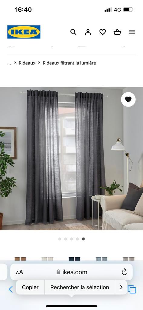 2 paires de Rideaux IKEA gris lin, Maison & Meubles, Ameublement | Rideaux & Stores à lamelles, Utilisé, 200 cm ou plus, 100 à 150 cm
