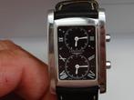 Zeldzame Longines Dolcevita dubbele tijdzone, Staal, Polshorloge, Ophalen of Verzenden, Leer