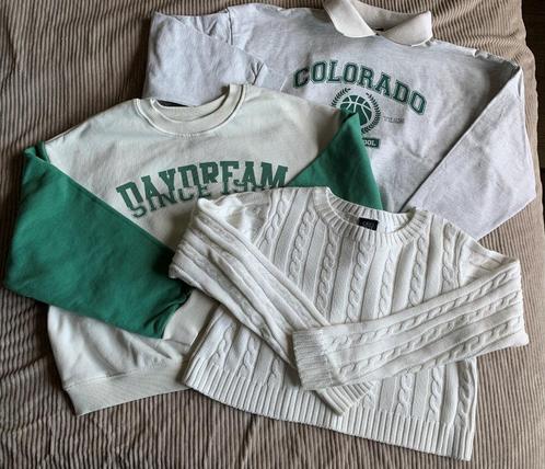 3 korte pulls meisjes grijs/groen/beige JBC maat XXS of 12 j, Kinderen en Baby's, Kinderkleding | Maat 152, Gebruikt, Meisje, Trui of Vest