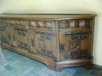 indrukwekkende dressoir kast massief hout en ijzer, Ophalen of Verzenden, 200 cm of meer, Kasteel, Met deur(en)