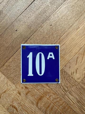 EMAILLE PLAAT - HUISNUMMER - 10A beschikbaar voor biedingen