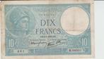 Bankbiljet Frankrijk 10 Frank- Minerva- 02-02-1939 - Serie M, Postzegels en Munten, Frankrijk, Los biljet, Ophalen of Verzenden