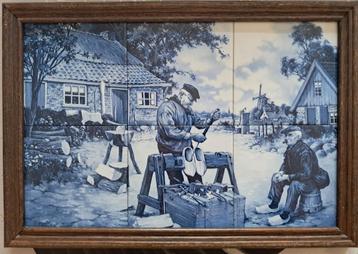Vintage delftsblauw tegeltableau J.C.Van Hunnik  beschikbaar voor biedingen