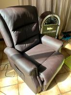 Fauteuil électrique cuir brun, Comme neuf, Cuir