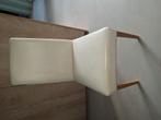 6 lederen witte stoelen, Ophalen, Gebruikt