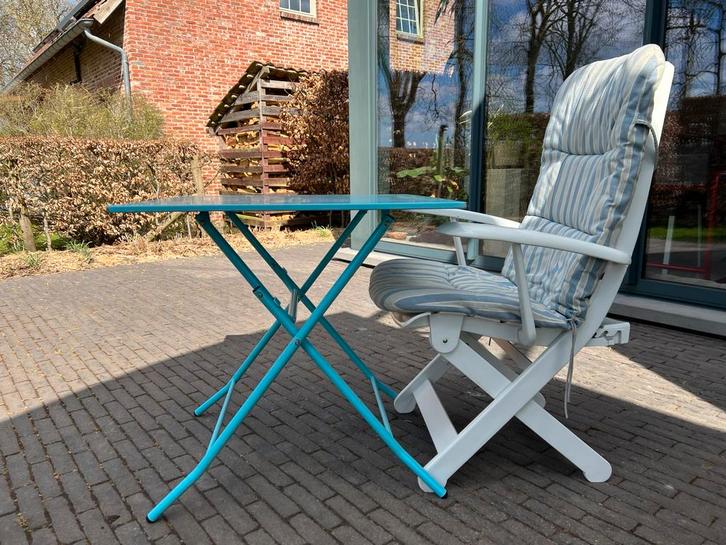 Rovergarden tuinstoel of ligzetel uit wit kunststof, Tuin en Terras, Tuinstoelen, Zo goed als nieuw, Kunststof, Inklapbaar, Verstelbaar