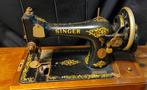 Prachtig antiek naaimachine Singer + tafel/beschermbak+-1920, Antiek en Kunst, Antiek | Naaimachines, Ophalen of Verzenden