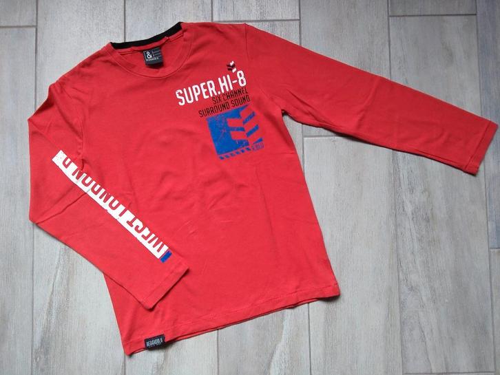 ★ M128 - Longsleeve Red & Blu, Enfants & Bébés, Vêtements enfant | Taille 128, Comme neuf, Garçon, Chemise ou À manches longues