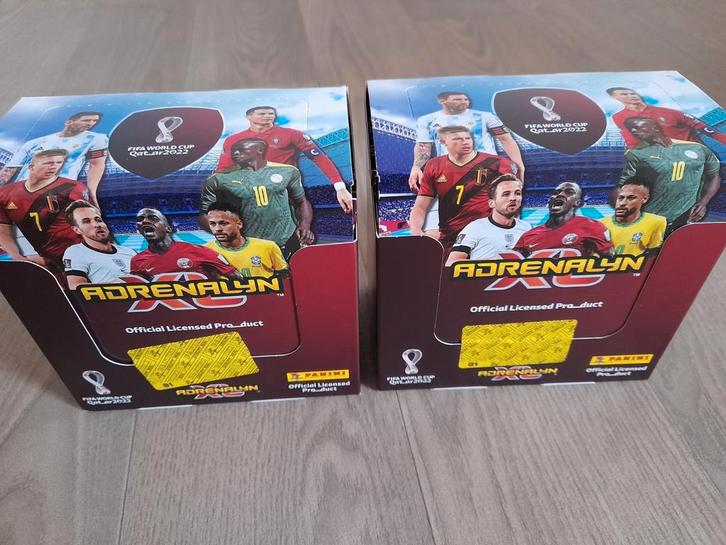 Panini World Cup 2022 Qatar adrenalyn ongeopende boxen, Hobby en Vrije tijd, Stickers en Plaatjes, Nieuw, Meerdere plaatjes, Ophalen of Verzenden