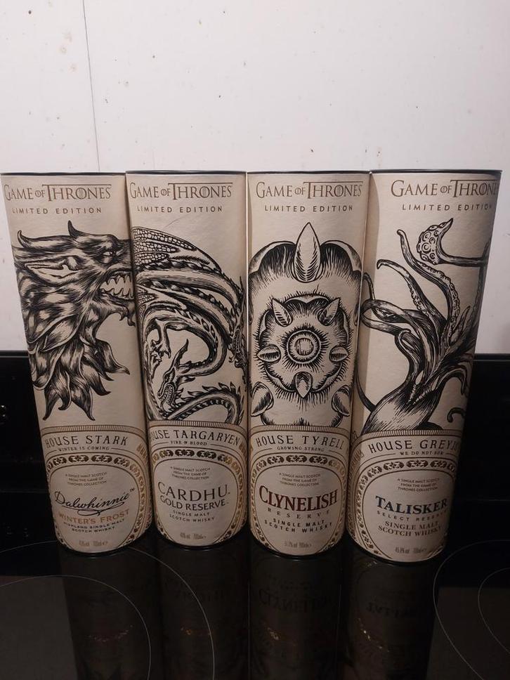 4x Game of thrones Whisky, Verzamelen, Wijnen, Zo goed als nieuw, Ophalen of Verzenden
