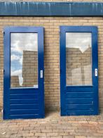 Houten deuren met dubbelglas, Huis en Inrichting, Ophalen, Gebruikt, Rechthoekig, Overige houtsoorten