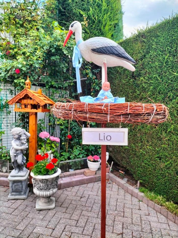 Geboorteborden / Geboorte ooievaar met naambordje naar keus!, Kinderen en Baby's, Kraamcadeaus en Geboorteborden, Gebruikt, Geboortebord