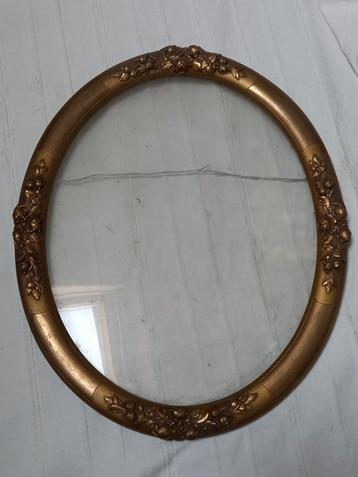 Antieke gouden kader met glas, Huis en Inrichting, Woonaccessoires | Lijsten, Ophalen, Gebruikt