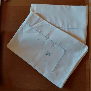1 parure drap + taie blanc avec motif bleu, Enlèvement