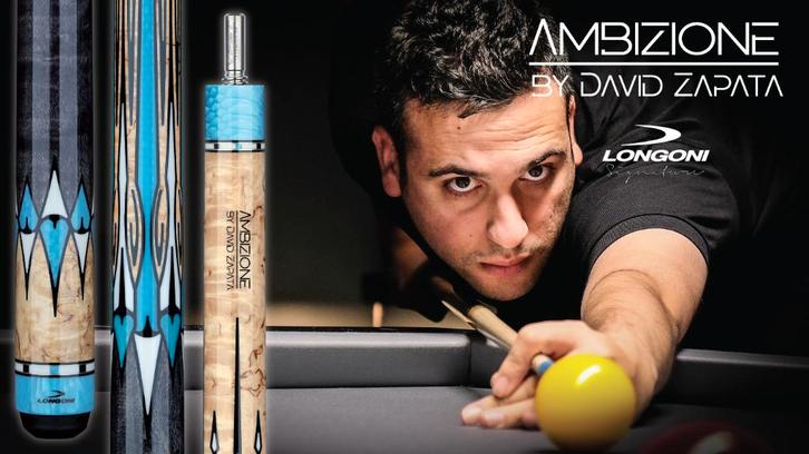 AKTIE: Longoni Ambizione keu met VP2 en 1 Luna Nera-top, Sport en Fitness, Biljarten en Poolen, Nieuw, Keu of Ballen, Ophalen of Verzenden