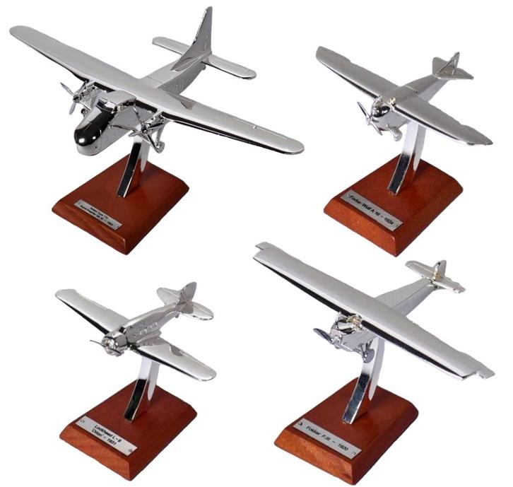 Lot 4 Avions en argent plaqué Echelle 1/200 Editions Atlas, Hobby en Vrije tijd, Modelbouw | Vliegtuigen en Helikopters, Nieuw