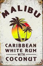 Metalen reclamebord Malibu - retro vintage deco mancave new, Ophalen of Verzenden, Nieuw, Reclamebord