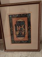 Een ingelijste miniatuurschilderij in de Mughal-stijl, Antiek en Kunst, Kunst | Schilderijen | Klassiek, Ophalen