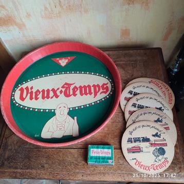 Oud dienblad, onderzetters, past bij OLD-TIME BEER. beschikbaar voor biedingen