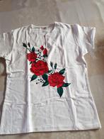 T-Shirt dames, maat M, met Roos,, Taille 38/40 (M), Porté, Enlèvement