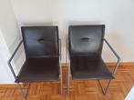 Arco, design stoelen met lederen zit, Huis en Inrichting, Stoelen, Ophalen, Gebruikt, Bruin