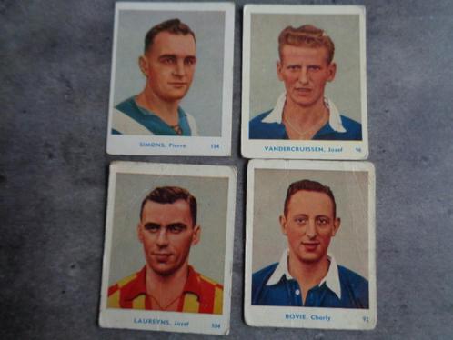 Voetbal prenten BELGIAN CHEWING GUM CY ANNO 1951/52  4x an, Hobby en Vrije tijd, Stickers en Plaatjes, Verzenden