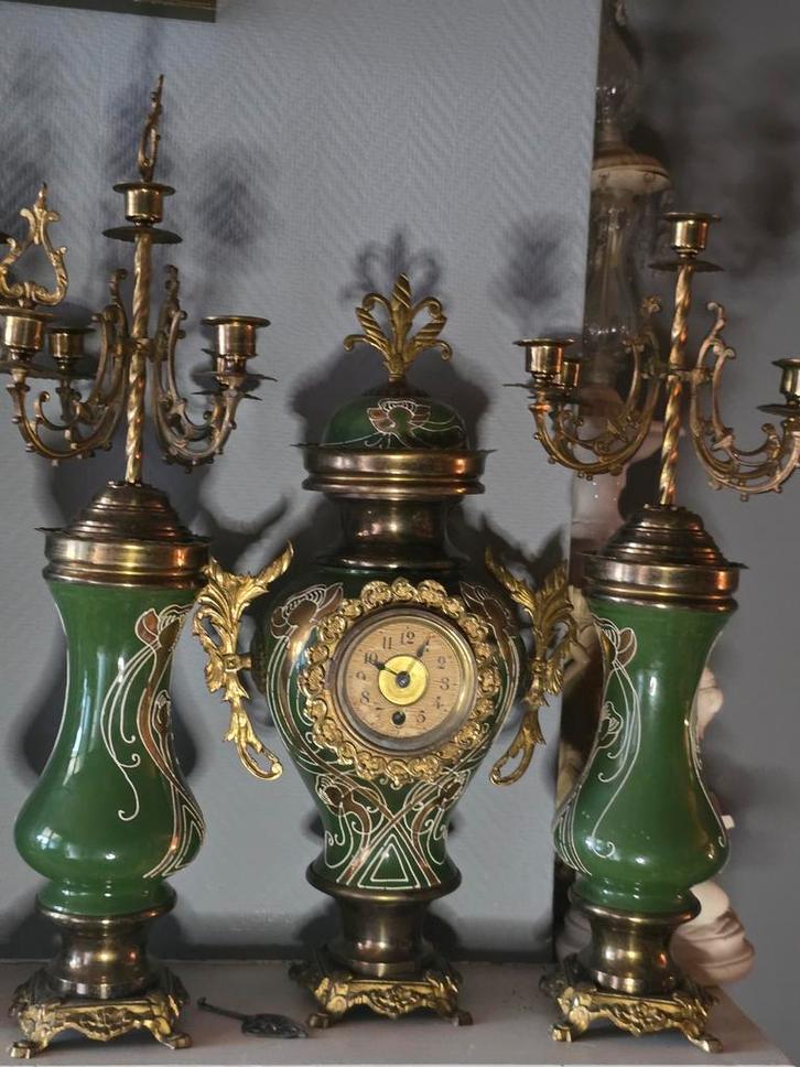Schouwgarnituur, Antiquités & Art, Antiquités | Horloges, Enlèvement